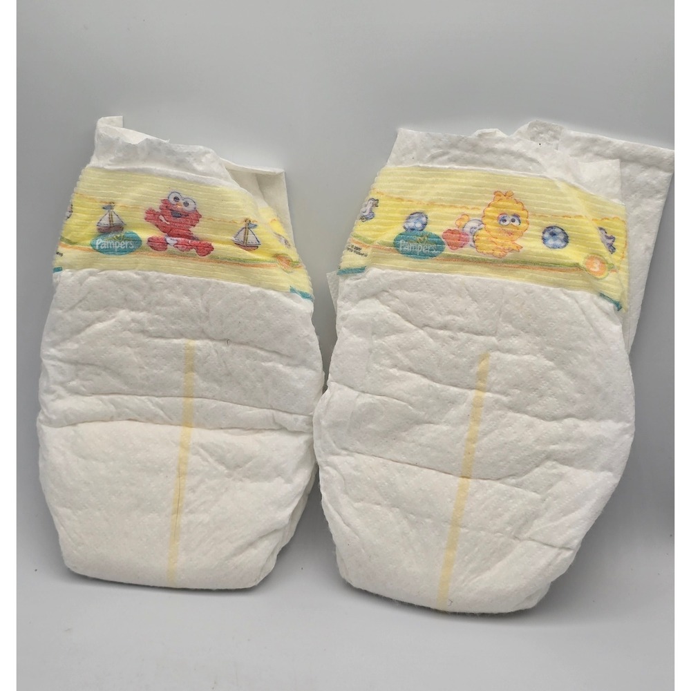 Pampers Diapers Baby Size 3 White Sesame Street Elmo Big Bird 2009 2ct Y2K